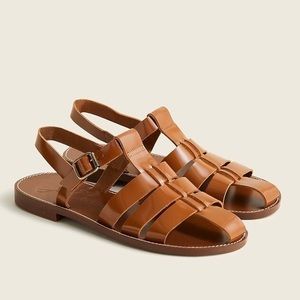 NWT JCrew Fisherman sandals in shiny spazzolato leather